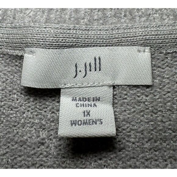 J JILL Grey sweater pullover size 1X Super Soft stretchy Comfy Casual - Picture 7 of 9
